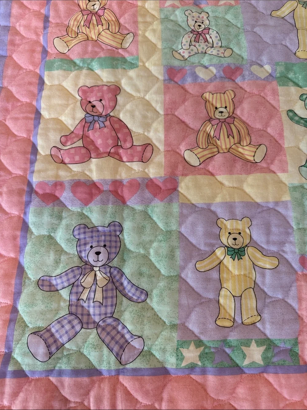 Vintage VIP Cranston Print Works “Cheater” Quilt Print Teddy Bears Panel Only